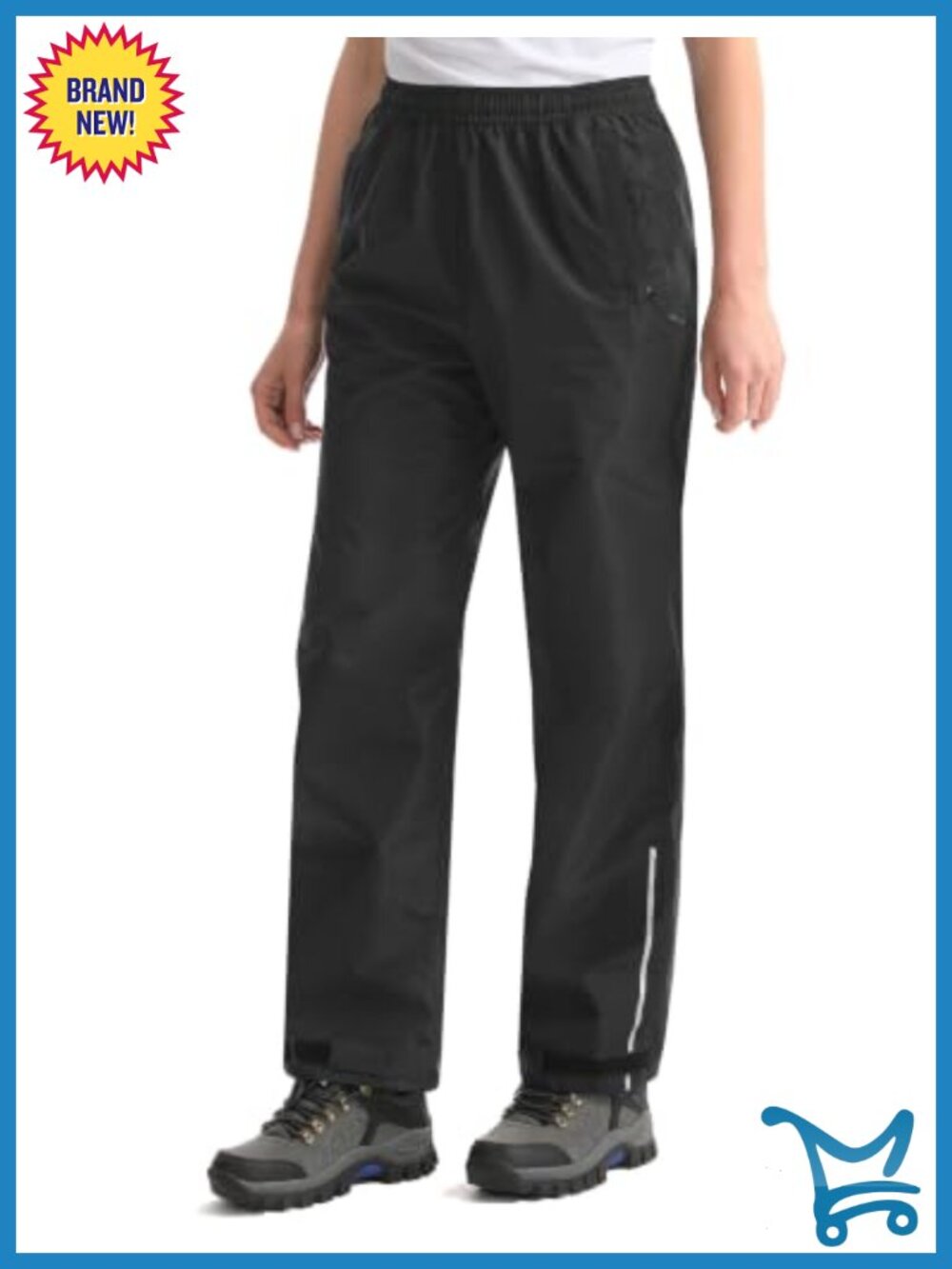 Waterproof Windproof Lightweight Rain Pants Hiking Outdoor Zip Leg Mesh Lined